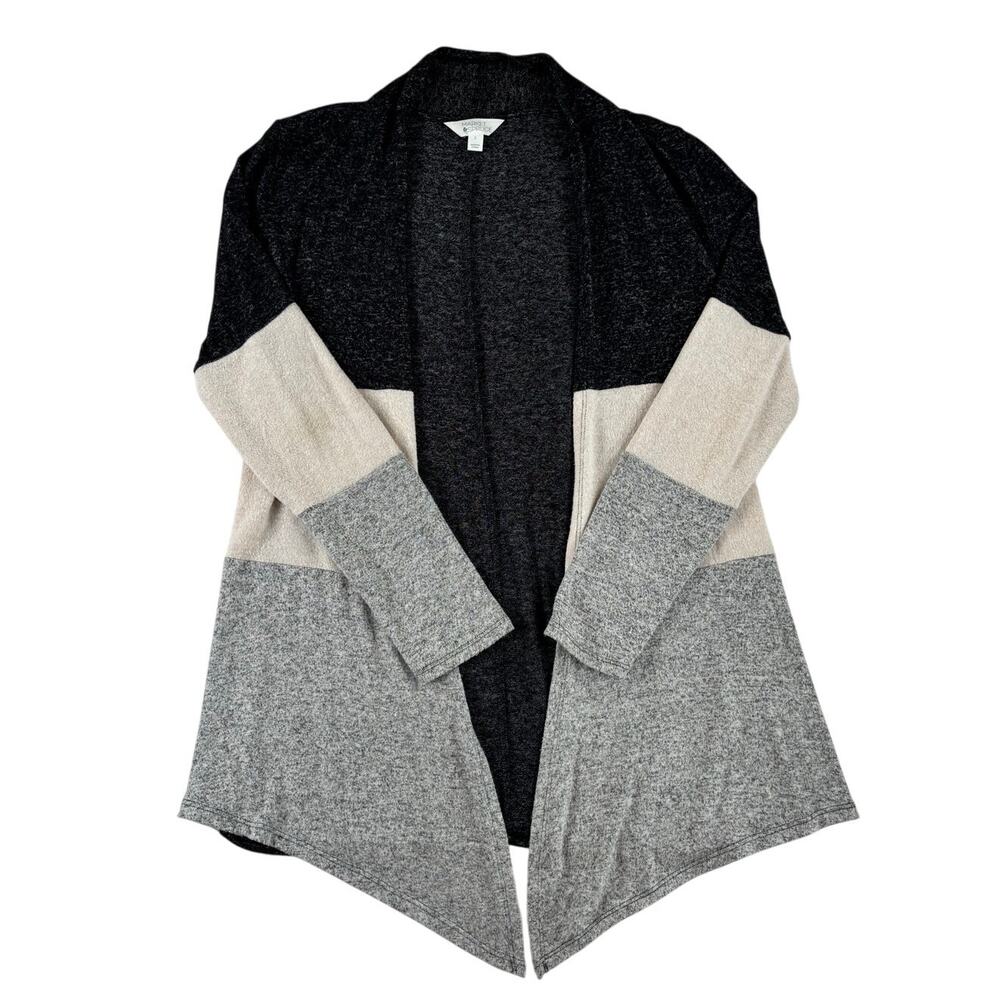 Market and Spruce Womens Cardigan - Dark Grey/ Light Grey / Cream - Large
